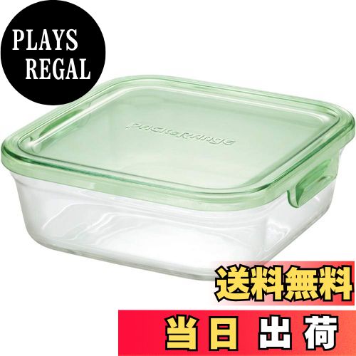 【送料無料】iwaki イワキ 耐熱ガラス 保存容器 グリーン 角型 M 800ml パック&レンジ KC3247N-G