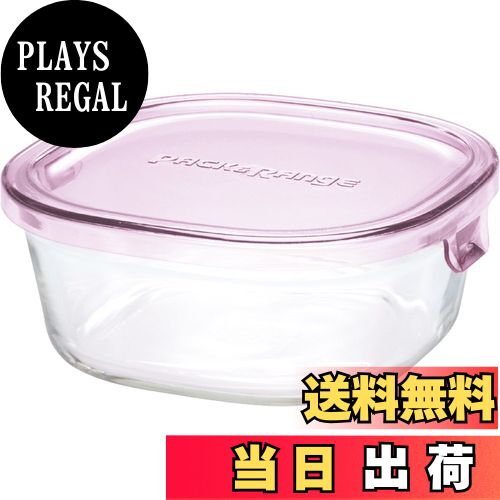 【送料無料】iwaki イワキ 耐熱ガラス 保存容器 ピンク 角型 S 450ml ごはん 1膳 パック&レンジ