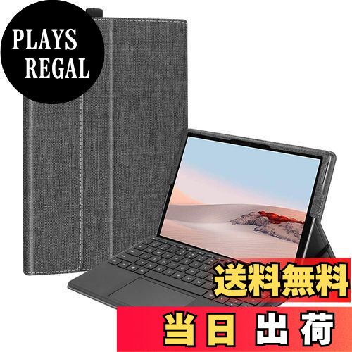 【送料無料】Fintie Microsoft Surface Go 4 / 3 / 2 / 1 2023/2021/2020/2018 10インチ ケース PUレザー 薄型 軽量 スタンド機能 マルチ視角 ペンホルダー付き スタンドカバー(デニムチャコール)