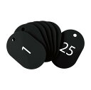 オープン工業 番号札 小判札 荷札 整理券 小 黒 25枚 1-25番 セット BF-70-BK