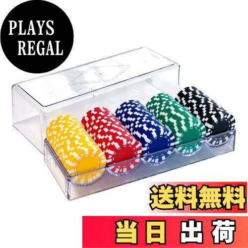 【送料無料】【ヨロズラボ】 ポーカーチップ 100枚セット プロ仕様 5色(各色20枚、計100枚セット)専用アクリルケース付 麻雀 ポーカー カジノ ルーレット バカラ ブラックジャック