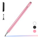 スタイラスOASOタッチペン スタイラスペン 円盤型ペン先 磁気キャップ 高感度 スマートフォン タブレット用 iPad Pro/Mini/Air/iPhone/Android/SAMSUNG Galaxy/Microsoft Surface/静電容量式タッチスクリーン対応 交換用ペン先2個 極細ペン先 ディスクチップ (ピンク)