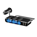 Zukida 車の充電器 3ソケットシガレットライタースプリッター120W3.5AデュアルUSBシガレットライター電源アダプター(電圧表示なし)-モバイルデバイス用12VDCコンセントカー充電器(3穴車の充電器)