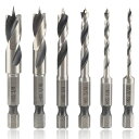 Wolfride 6本セット 六角軸木工ドリルビット 木工?樹脂用ドリルビット 下穴ドリルビット インパクトドライバー用 電動ドリル用 穴径9.5mm 7.9m...