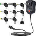 負極性 Punasi チャージャー 3V-12V 電圧調整 DCアダプター ユニバーサル 変換プラグ AC充電器 ACアダプター メデラ パンプ スピーカー LEDライト ルーター ケーブルセット (12w)コネクタの極性:インナーマイナス(ー)、アウタープラス(+)