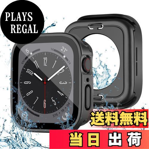 【送料無料】【2in1保護設計】POLINK 対応 アップルウォッチ カバー Series 10/9/8/7/SE/6/5/4 44mm PC素材 強化ガラス 対応 Apple Watch カバー防水 一体型 新デザイン 3D直角エッジ超薄型 高耐久 耐衝撃 高透過率 指紋防止 対応 Apple Watch ケース 全面保護 ブラック