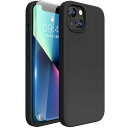 Miracase iphone13 ケース【シリコン触り心地良い】 指紋防止 スマホケース iphone 13滑り止め 汚れ防げ 耐衝撃 薄型 フィット感 いphone13 ケース 黒