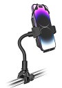 woleyi フィットネスバイク スマホ ホルダー グースネック エアロバイク 携帯スタンド 360度回転 ワンタッチ スマートフォンホルダー トレッドミル すまほほるだー アーム ポール パイプマウント 振動吸収 脱落防止 取付簡単 日本語説明書付き iPhone SE 14 13 12 Pro M