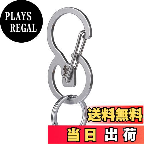 【送料無料】[KeyUnity] KS01カラビナキーホルダー メンズキーホルダー ステンレスシルバー カラビナ s字形 小型 edc s字フック 落ちない キーリング付き キャンプ