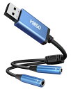 MillSO USB オーディオ変換アダプタ イヤホンジャック 二股 2分配ケーブル usbポート- 3.5mmミニジャックx2 4極 TRRS イヤホン 分岐 USB外付け サウンドカード PS5,PS4,Mac OS/X,Windows/WindowsXP,surface,proLinuxなど対応