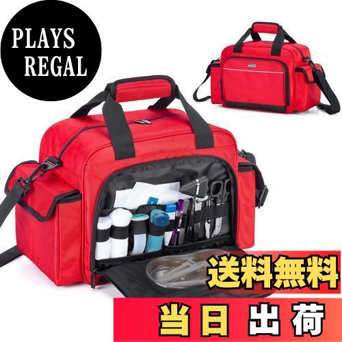 【送料無料】Trunab 救急バッグ 大容量 メディカルバッグ 訪問バッグ 【バッグのみ】医療バッグ 家庭用 救急箱 旅行 アウトドア 登山 訪問 介護 学校 応急処置バッグ 赤