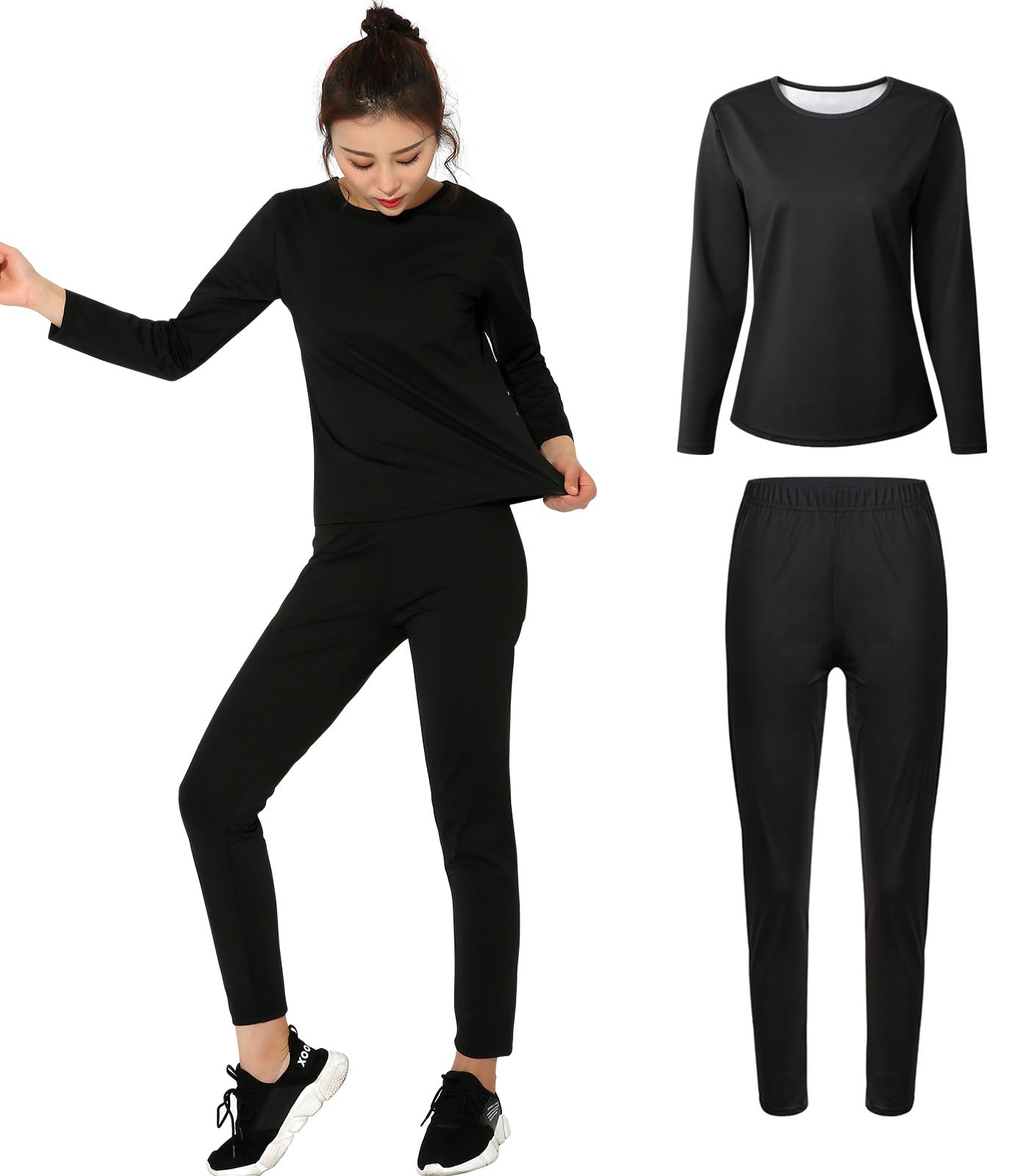 【送料無料】[シュアナウ] サウナスーツ レディース ダイエット 上下セット スポーツウェア ランニング..