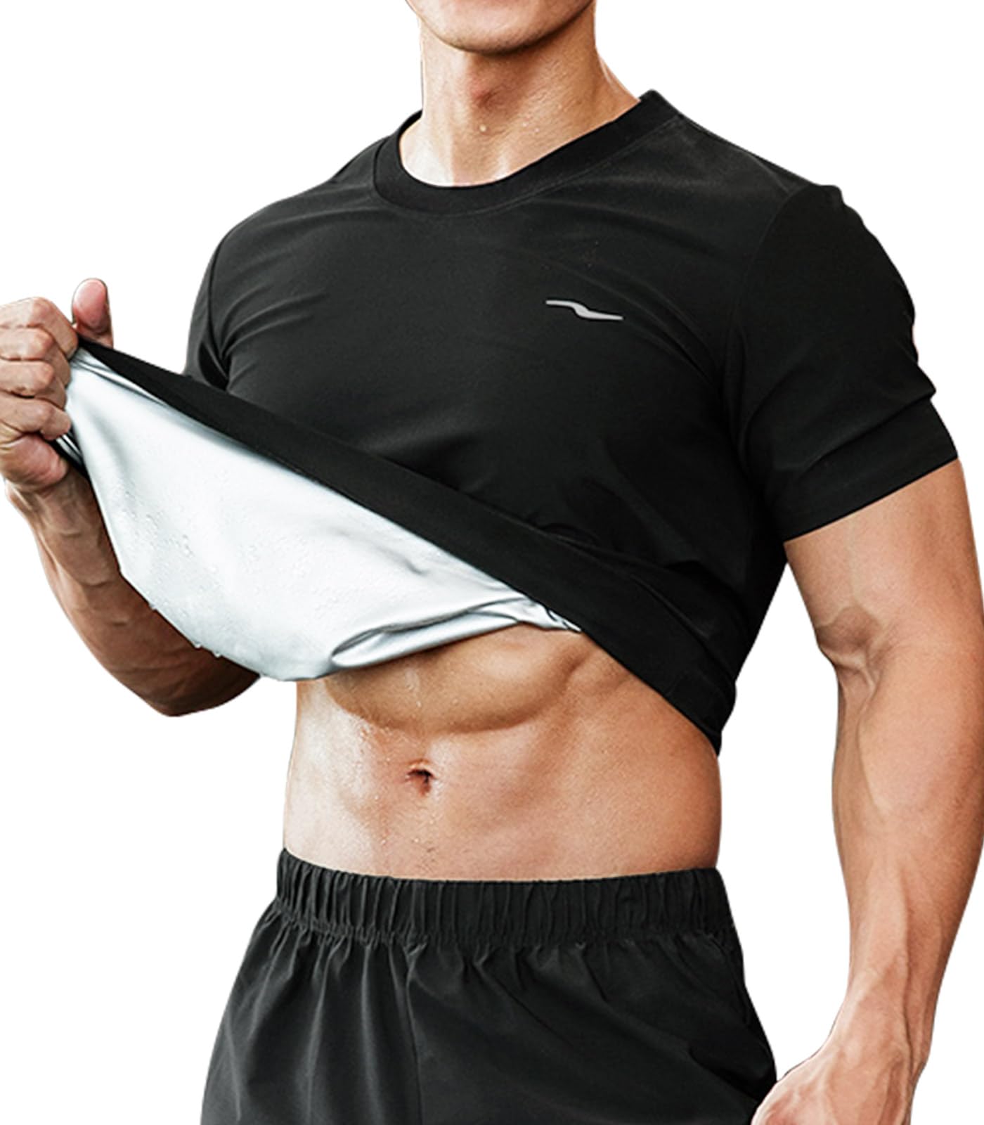 【送料無料】[シュアナウ] サウナシャツ 半袖 メンズ サウナスーツ ヒートシャツ 発汗 インナー ダイエ..