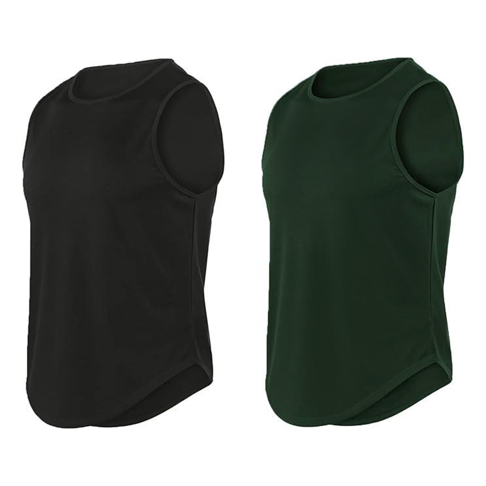 【送料無料】 タンクトップ メンズ フード付き 2枚組 ランニングウエア インナーシャツ スポーツウエア 防菌防臭 吸水速乾 ノースリーブ ジム 色:ブラック/...