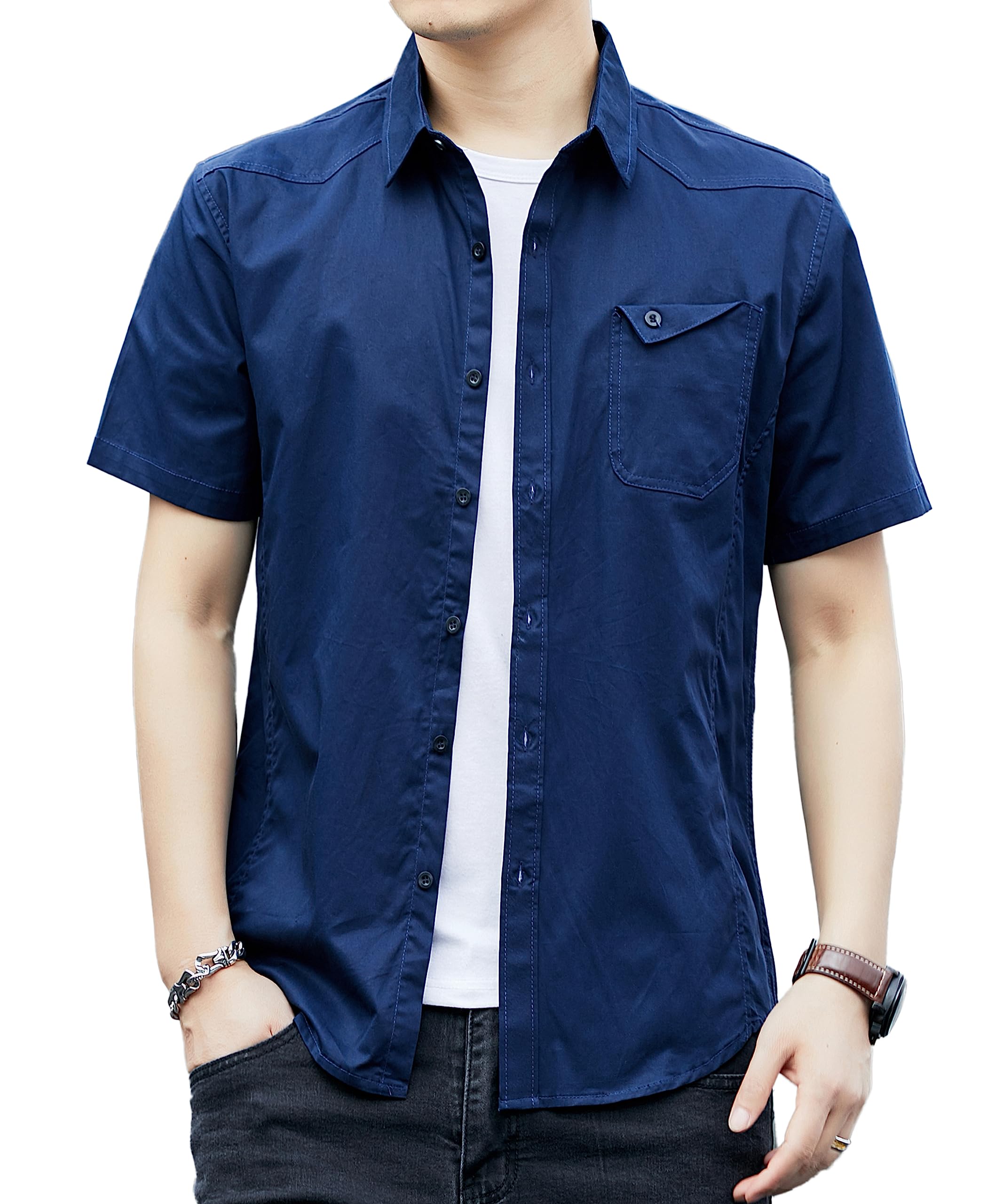 【送料無料】 シャツ メンズ 長袖 半袖 無地 オックスフォードシャツ カジュアル コットン ボタンアイ..