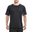 【送料無料】 ラッシュガード メンズ 半袖 ドライtシャツ ロングスリーブ 水着 体型カバー 日焼け予防 水陸両用 冷感 吸汗速乾 色:ブラック/ダークグレー、サイズ:S