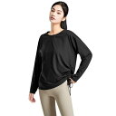 【送料無料】 ヨガウェア トップス 長袖 スポーツ Tシャツ レディース ゆったり ピラティス ウェア ストレッチ 吸汗速乾 フトレーニングウェア UVカット スポーツトップス 2318 色:ブラック、サイズ:XL