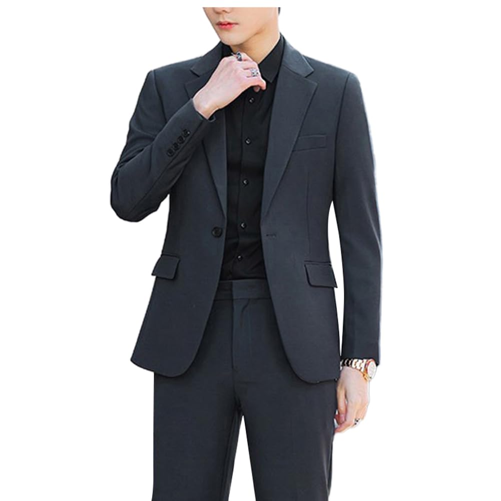 【送料無料】 テーラードジャケット メンズ スーツジャケット カジュアル ビジネス ブレザー 大きいサイズ 通勤 スーツ 長袖 無地 アウター スリム シンプル 上着 春秋 日常 オフィス 色：グレー、サイズ：M