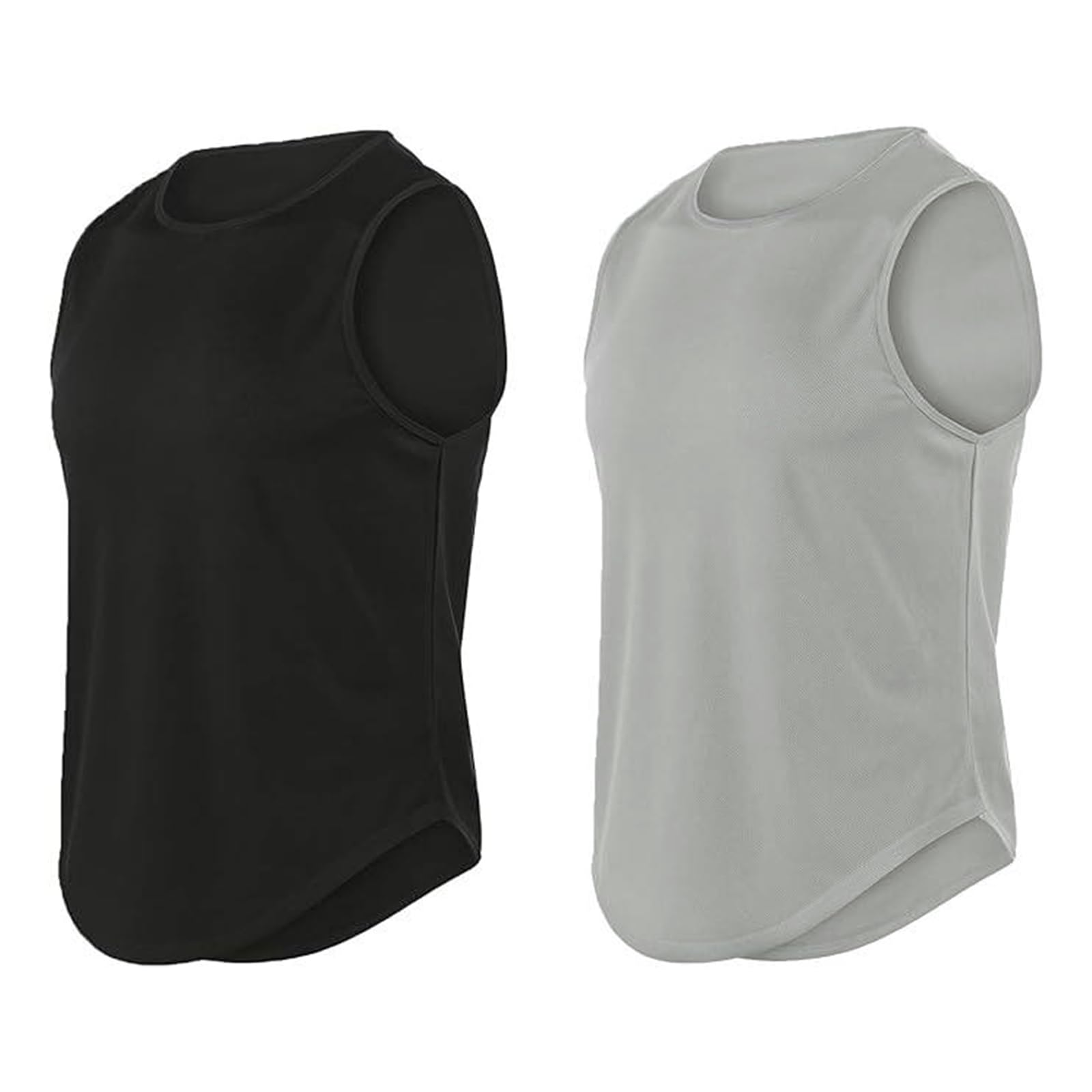 【送料無料】 タンクトップ メンズ フード付き 2枚組 ランニングウエア インナーシャツ スポーツウエア 防菌防臭 吸水速乾 ノースリーブ ジム 色:ブラック/...