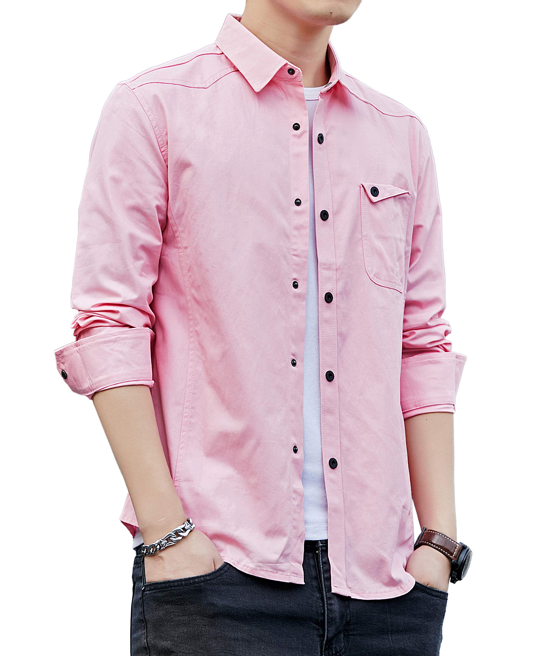 【送料無料】 シャツ メンズ 長袖 半袖 無地 オックスフォードシャツ カジュアル コットン ボタンアイ..