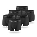 【送料無料】ボクサーパンツ メンズ 下着 6枚セット前閉じ 吸水速乾 ボクサーブリーフ ローライズ 色:黒x6、サイズ:2XL