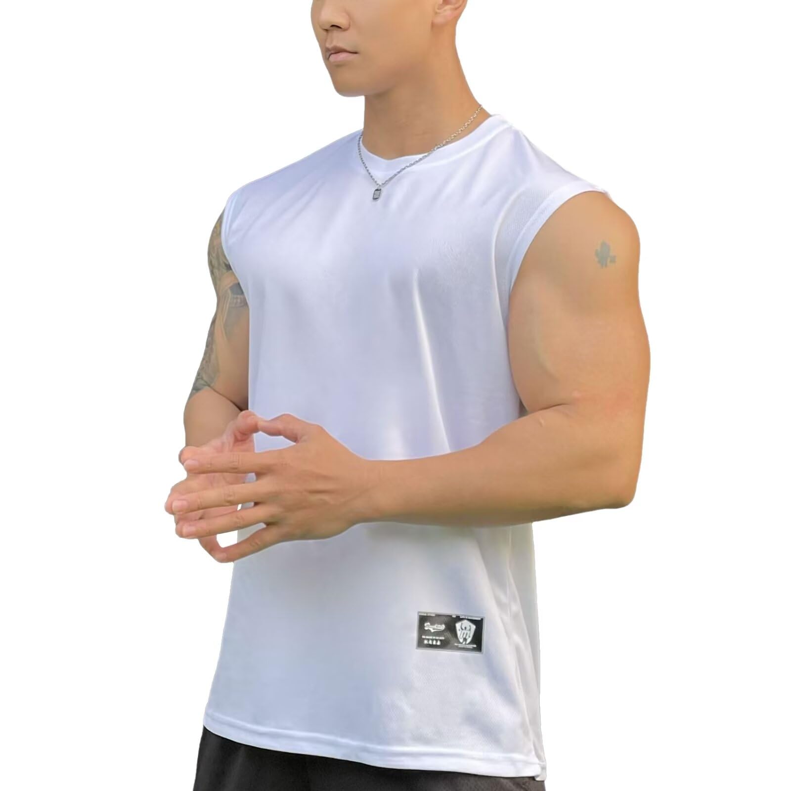 【送料無料】 タンクトップ メンズ トレーニングウェア ノースリーブ 筋トレ ジム 通気吸汗速乾 Tシャツ インナー ンニングウエア 無地 スポーツウェア 色:...