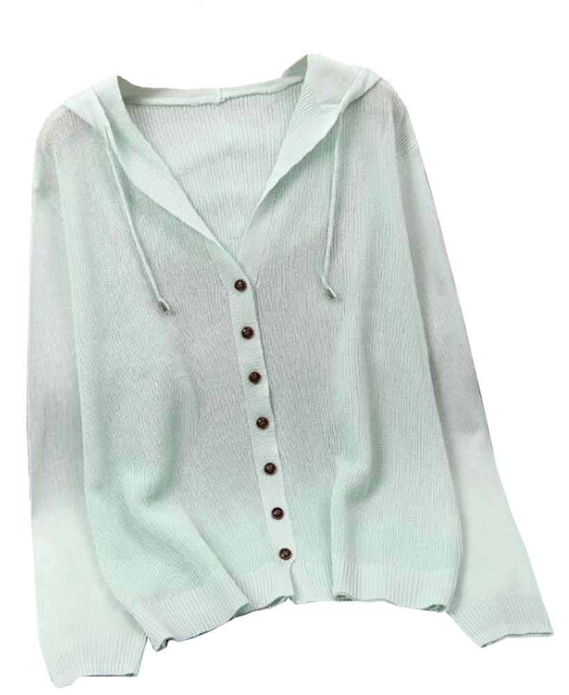 【送料無料】[Fosys] ニット カーディガン レディース 羽織り 薄手 透かし編み 長袖 フード付き 無地 ..