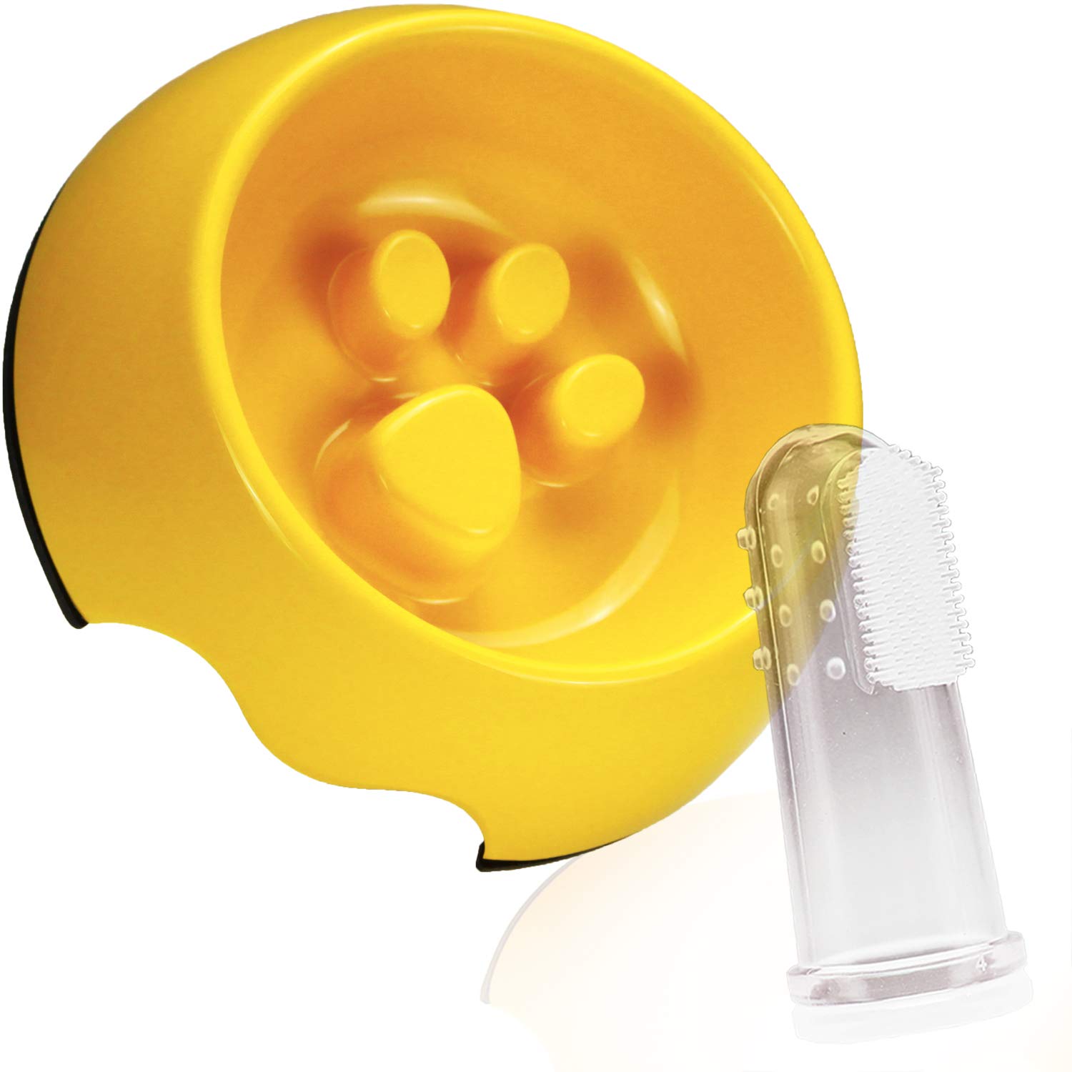 【送料無料】【獣医師監修】 早食い防止 犬 食器 スローフィーダー フードボウル 餌入れ 色：イエロー..