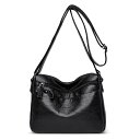 【送料無料】FORRICA レディース ショルダーバッグ 大容量 軽量 斜めがけバッグ エレガント 肩掛けバッグ PU レザー 通勤 旅行 色:ブラック、サイズ...