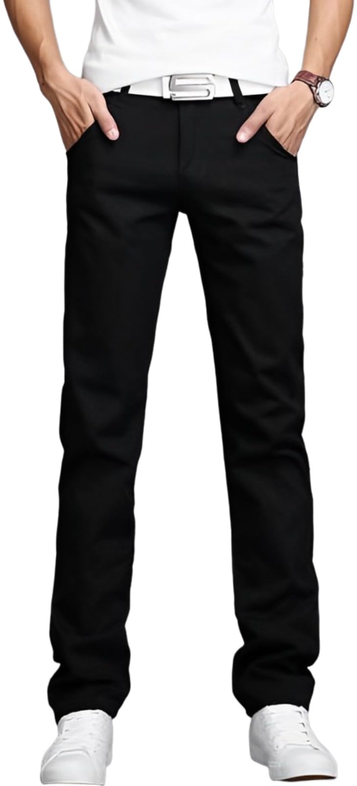 【送料無料】[emptio] [エンプティオ] メンズ ロングパンツ アウトドア カジュアル スキニーパンツ ボトムス スリムパンツ 作業服 通学 色：ブラック、サイズ：XL