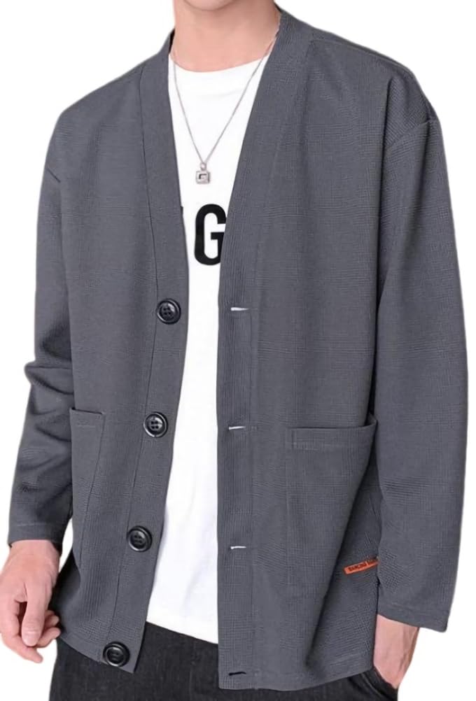 【送料無料】[emptio] [エンプティオ] 羽織り vネック ワッフル ミドル丈 カーディガン シンプル スマ..