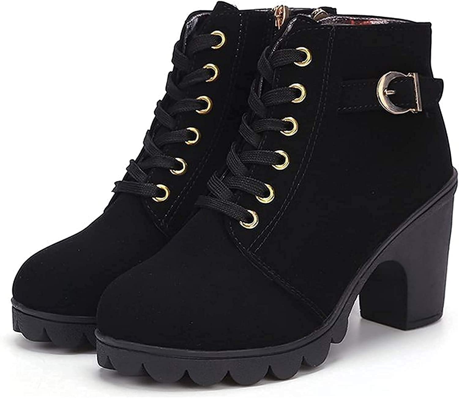 【送料無料】[SLOW＆MELLOW] ショートブーツ レースアップ サイドジップ 厚底 スエード レディース ヒ..