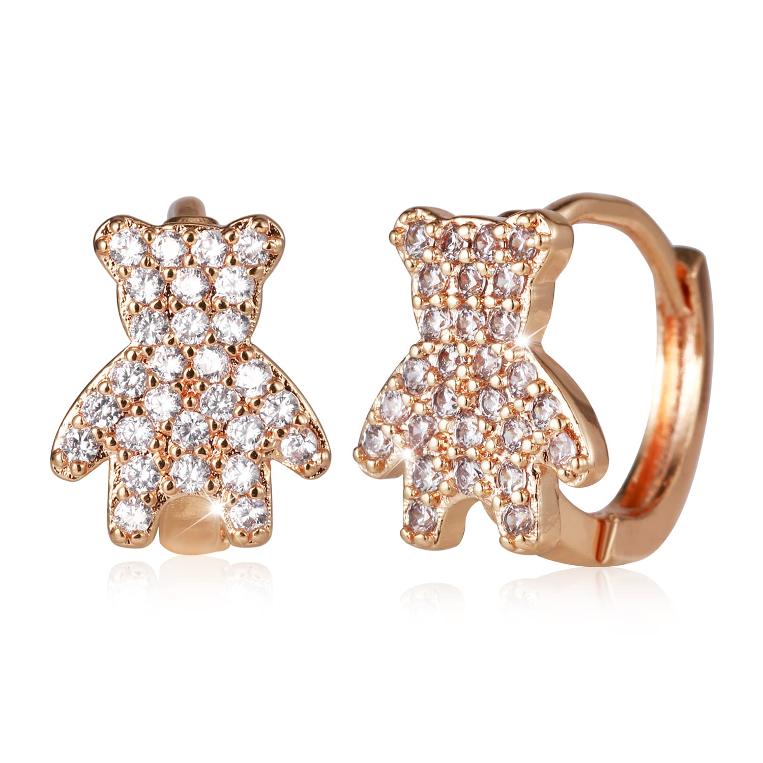 【送料無料】Richapex ブルー 雫 ピアス レディース 人気 金属アレルギー対応 18金 ピアス 色:くま