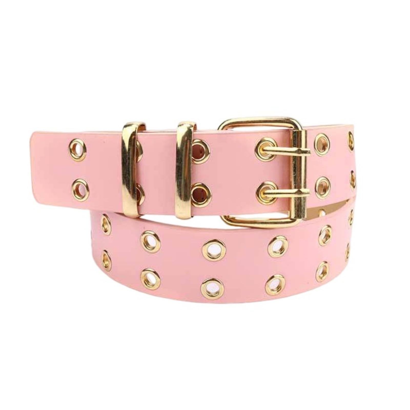 【送料無料】[APOSITV] レディース ベルト 幅広 太め ダブルピン ゴールドバックル ゴール ...