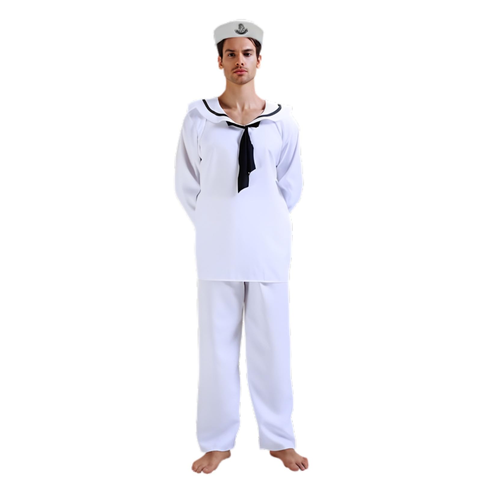 【送料無料】[APOSITV] 水兵 メンズ コスプレ セーラー 男性用 衣装 ハロウィン アンカー刺繍入り帽子 ..