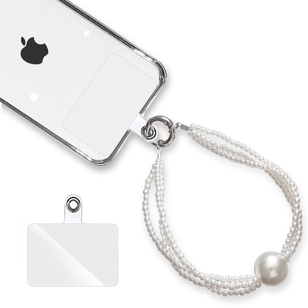 【送料無料】[ALUBES] スマホショルダー スマホストラップ 携帯ストラップ ハンドストラップ パール ス..