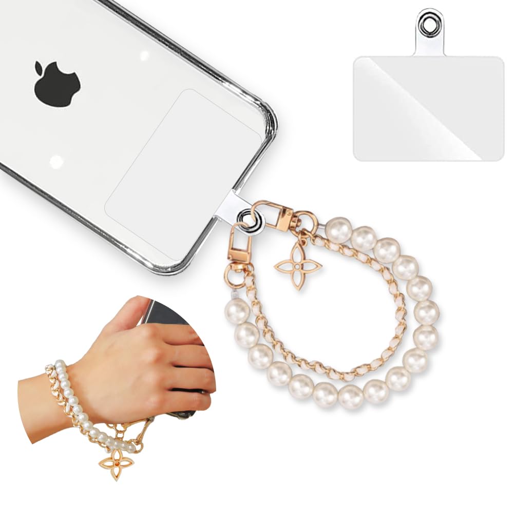 【送料無料】[ALUBES] スマホショルダー スマホストラップ 携帯ストラップ ハンドストラップ パール ス..
