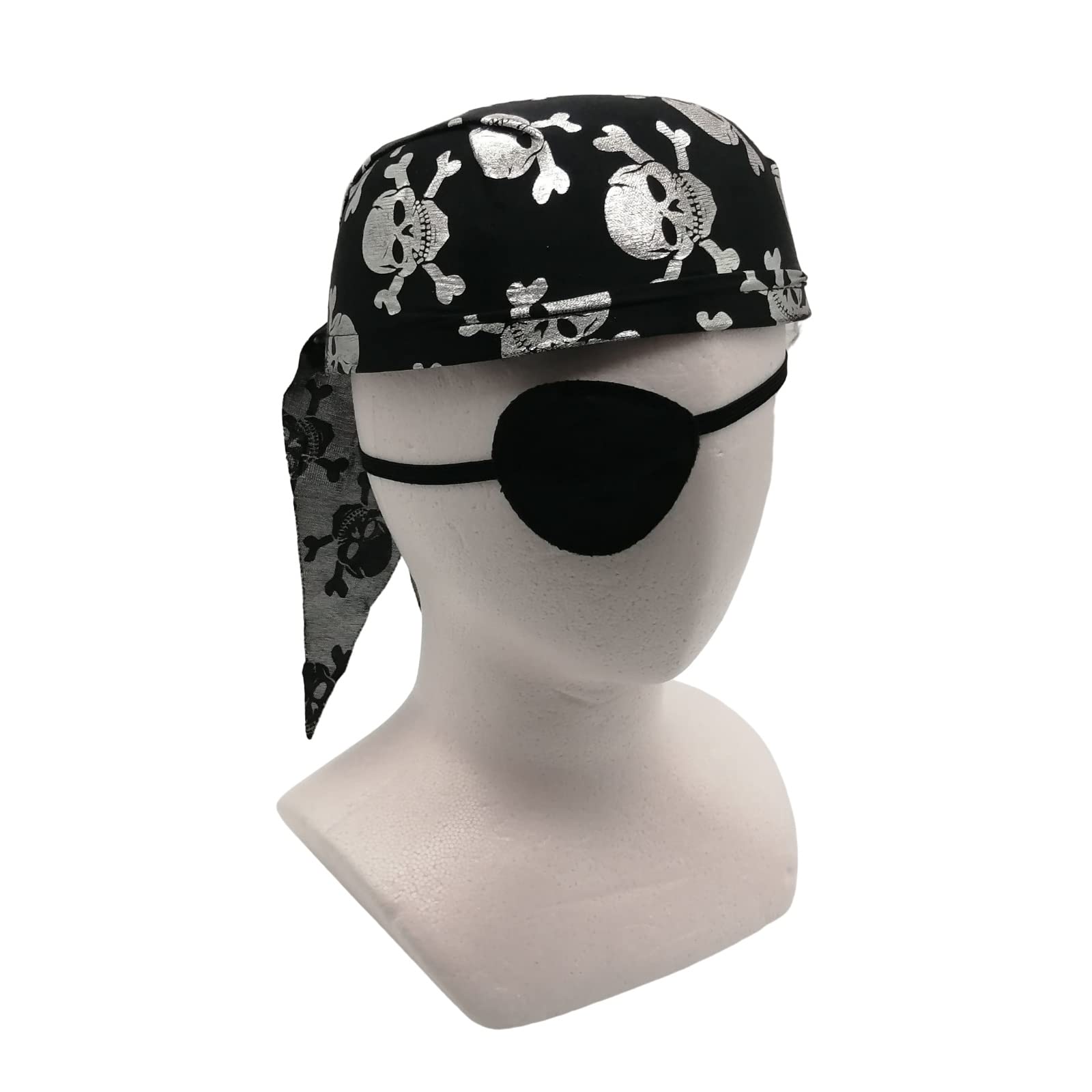 【送料無料】[APOSITV] 海賊 バンダナ 帽子 眼帯 セット 大人 コスプレ 黒 ドクロ キャップ 小物 パイ..