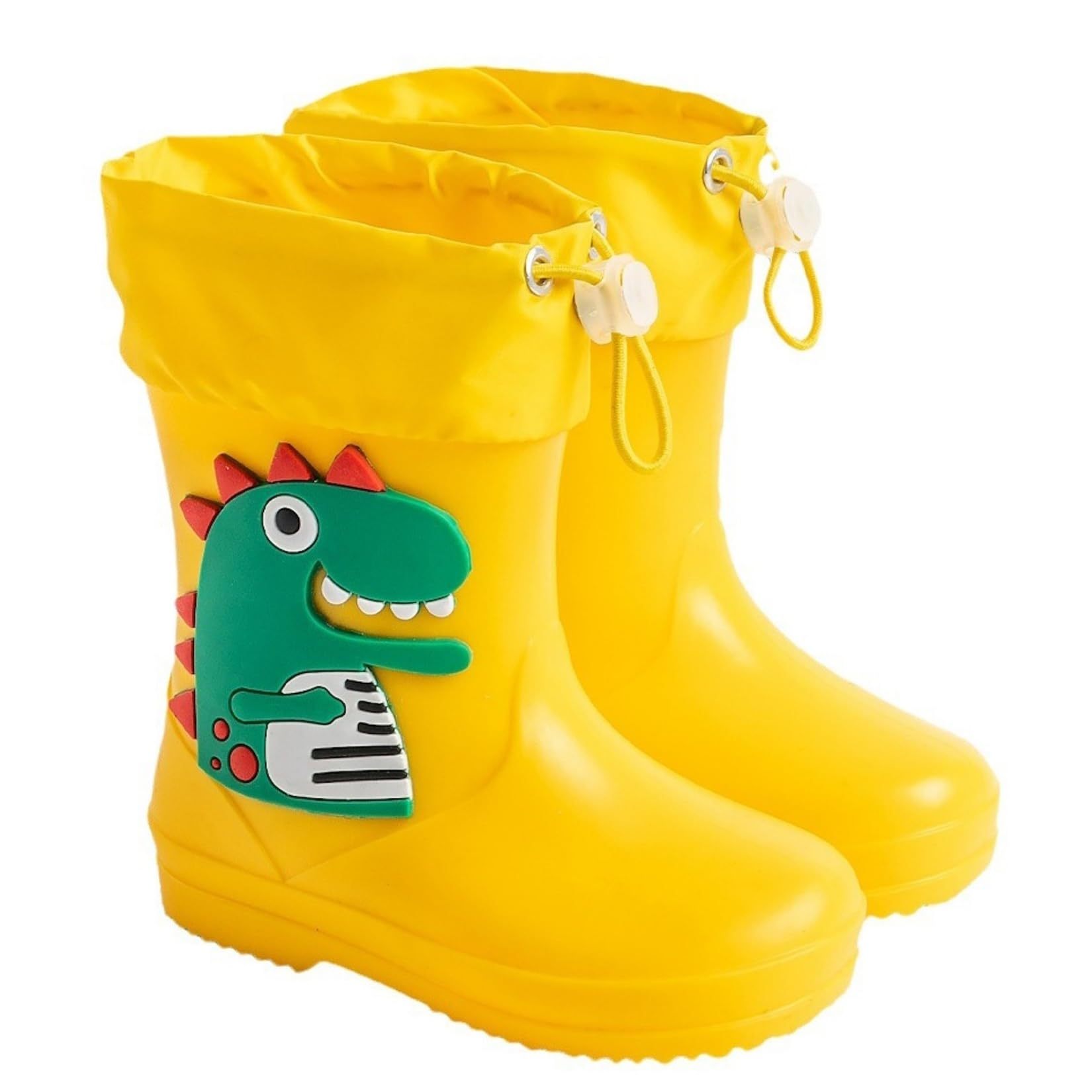 【送料無料】[APOSITV] 子供 レインブーツ 男の子 キッズ 長靴 恐竜 黄色 防滑 軽量 色：イエロー、サイズ：20.0 cm