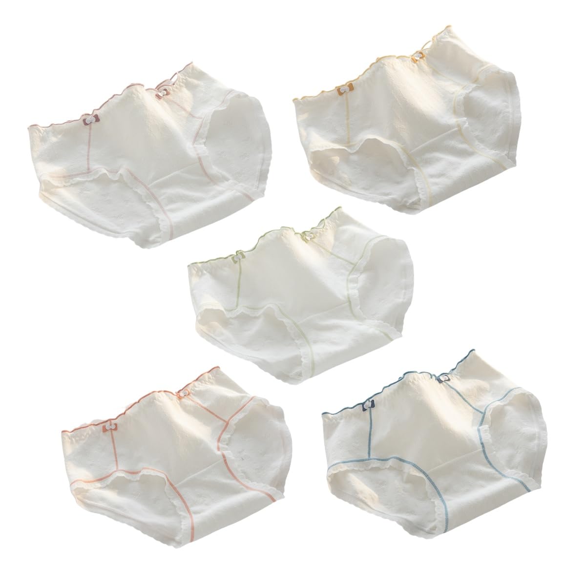 【送料無料】[KARZUKI] ショーツ レディース 4/5枚セット 綿 下着 パンツ 可愛い 学生 フリル 日系風 ..