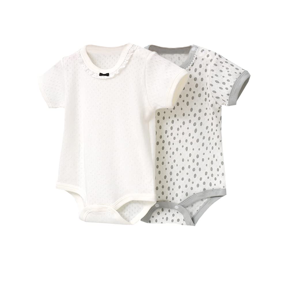 【送料無料】Baby Koiベビー服 三枚組 キャミソール ロンパース 肌着 夏 カバーオール ボディシャツ女の子 色：ドット柄ボディースーツ、サイズ：95cm（24-30ヶ月）