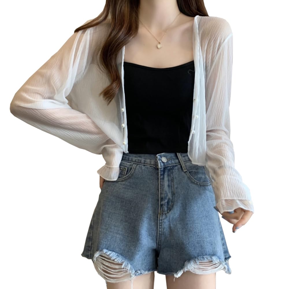 【送料無料】[Ekieta] カーディガン レディース 夏 薄手 ショート丈 サマーカーディガン レディース UV..