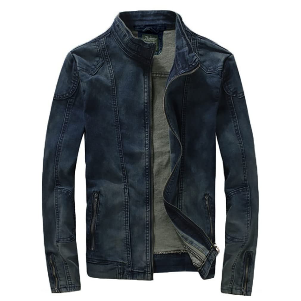 【送料無料】[Laquest] （ラクエスト） デニム ライダース ジャケット メンズ ジップアップ 色：デニムブルー、サイズ：3XL