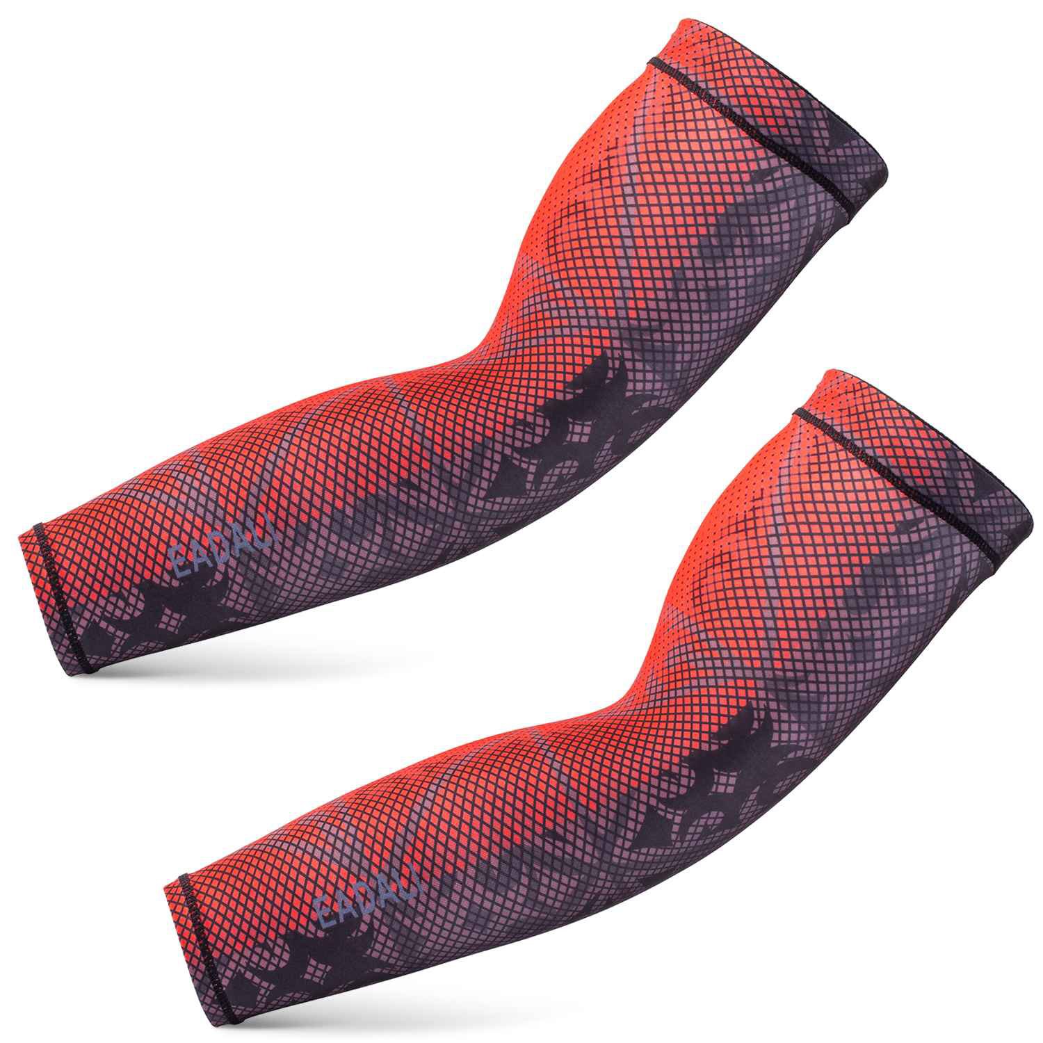 【送料無料】[Eadali] アームカバー 腕カバー 冷感作用 吸汗速乾 滑り止め UPF50+ UV対策 日焼け止めカバー 紫外線対策 スポーツ活動用 夏マスト 【男女兼用】… 色：カモフラレッド、サイズ：S