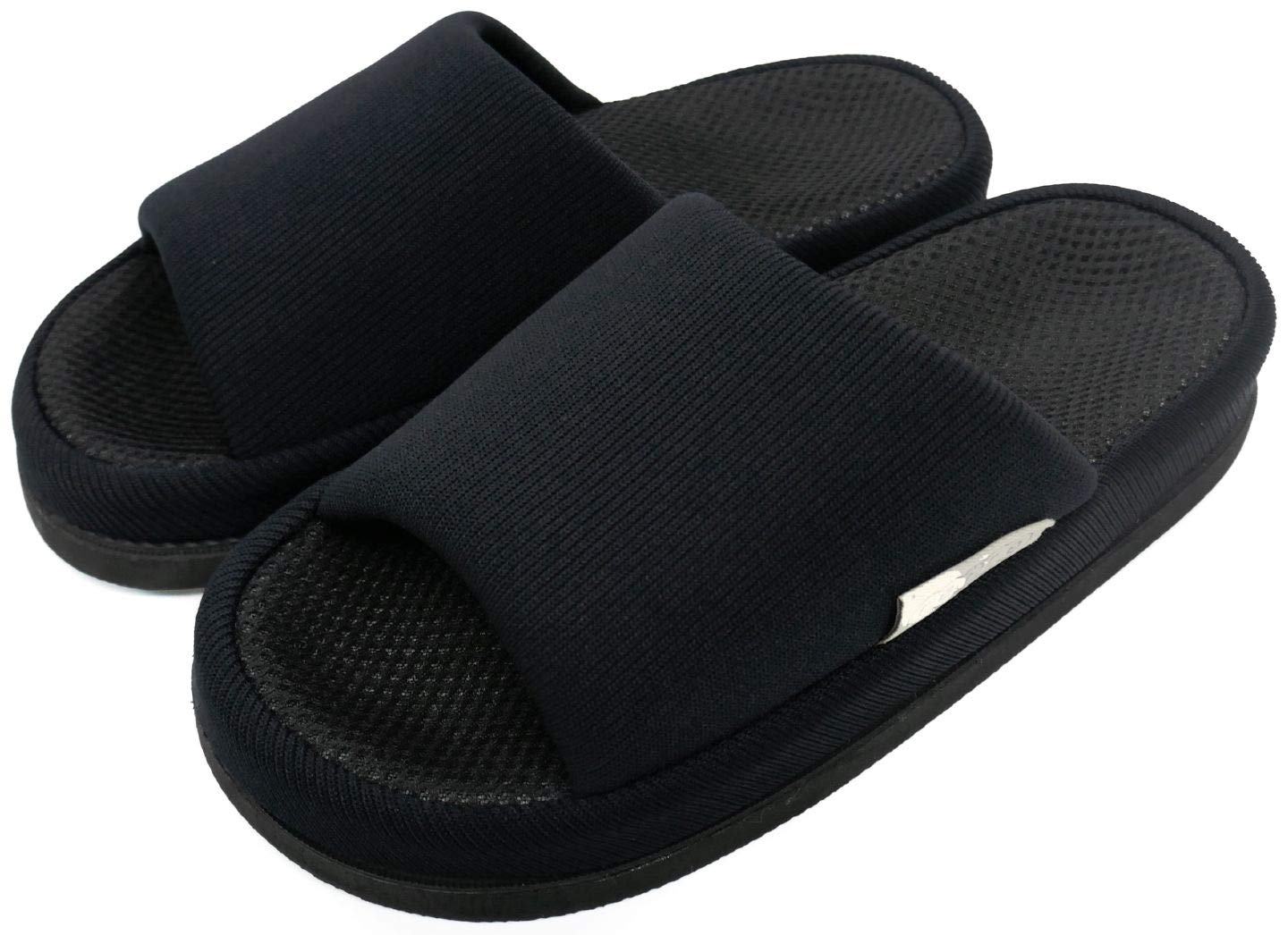 【送料無料】[aspersio] [アスペルシオ] モノトーン スリッパ リフレッシュ カジュアル 色：ブラック、サイズ：M