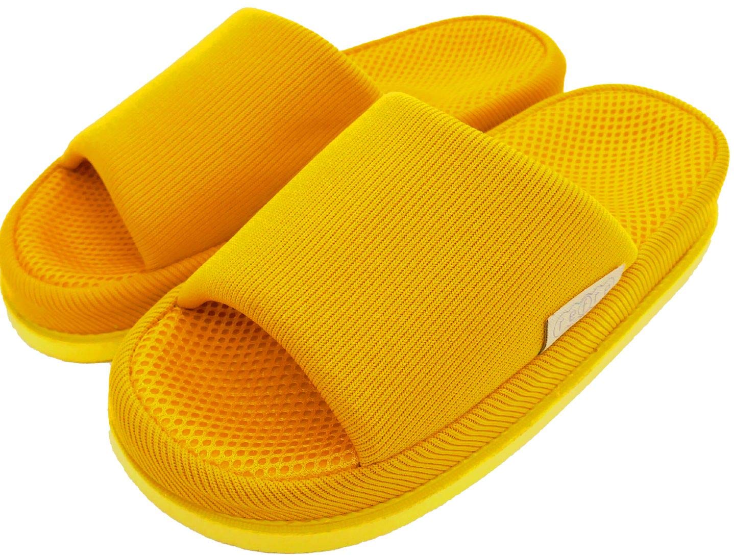 【送料無料】[aspersio] [アスペルシオ] モノトーン スリッパ リフレッシュ カジュアル 色：イエロー、サイズ：M