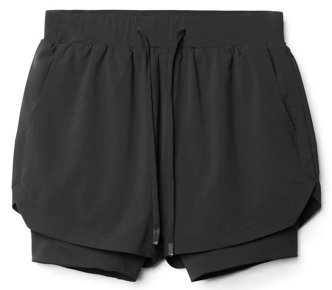 【送料無料】[アスペルシオ] タイトフィット ショートパンツ ポケット付き 短め フィットネスパンツ メンズ 色：フルブラック、サイズ：M