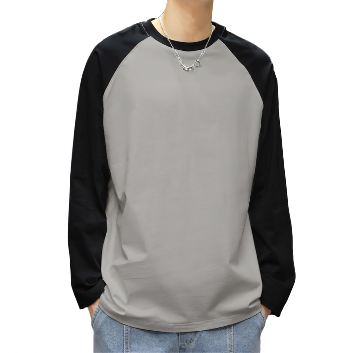 【送料無料】[uptoyou] 長袖 Tシャツ メンズ 綿100％ 透けない ラグランスリーブ ロングTシャツ 無地 ..