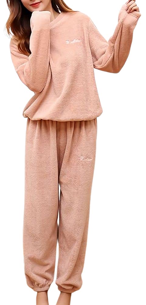 【送料無料】[aspersio] [アスペルシオ] ふわふわ ルームウェア 長袖 長ズボン かわいい セットアップ パジャマ レディース 色：シュガーピンク、サイズ：XL