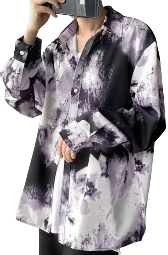 【送料無料】[aspersio] [アスペルシオ] 長袖 総柄 カジュアルシャツ トップス メンズ 色：ブラック、..